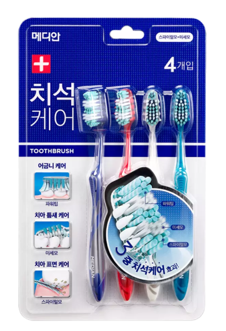 메디안 치석케어치솔 4입