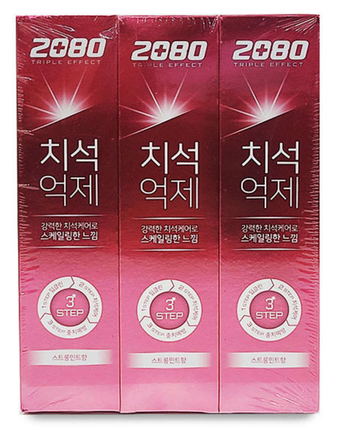 2080 트리플이펙트(스트롱민트)치약 120g*3입