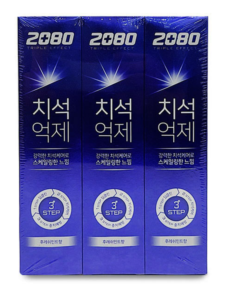 2080 트리플이펙트(후레쉬민트)치약 120g*3입